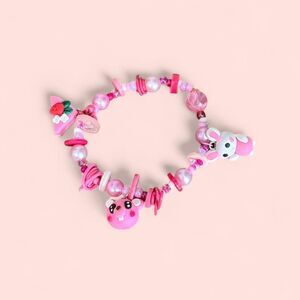 Handmade Pink Junk Charm Bracelet